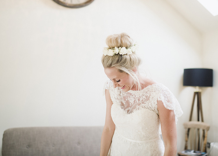 High Bun Bride Bridal Hair Darling Fresh Bohemian Barn Wedding https://razia.photography/