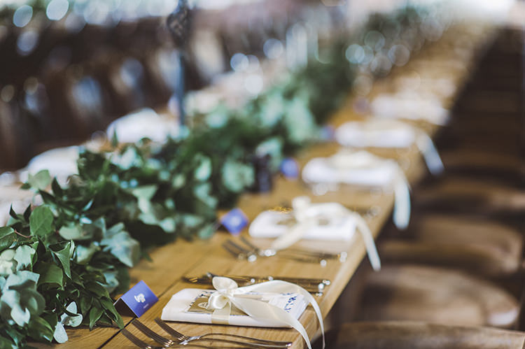 Greenery Foliage Garland Swag Table Runner Darling Fresh Bohemian Barn Wedding https://razia.photography/