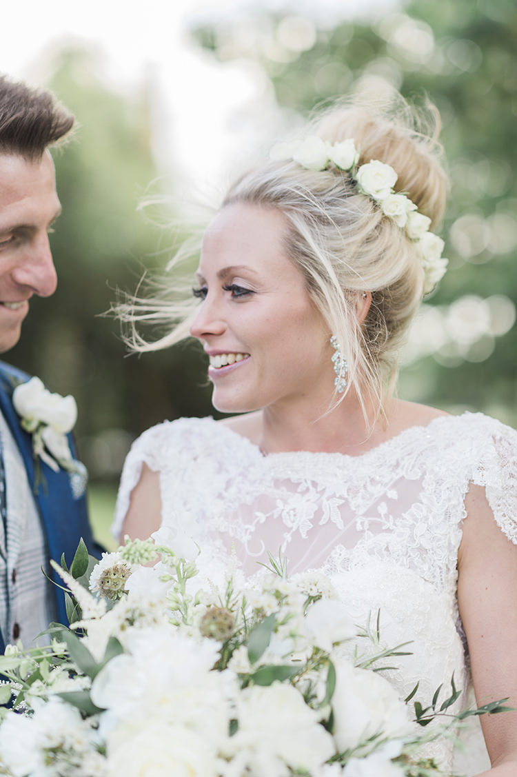 High Bun Bride Bridal Hair Style Roses Darling Fresh Bohemian Barn Wedding https://razia.photography/
