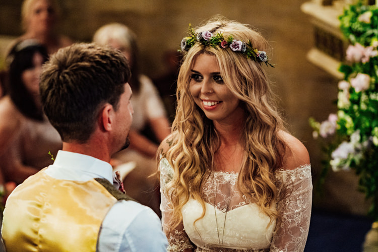 Groom Floral Bow Tie Tweed Waistcoat Charlotte Balbier Separates Drop Shoulder Floral Crown Sweethearrt Neckline Bride Bridal Boho DIY Secret Garden Wedding https://bibandtuckerphotography.co.uk/