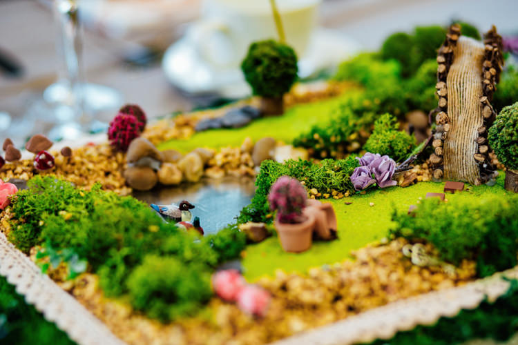 Micro Garden Miniature Table Centre Details Boho DIY Secret Garden Wedding https://bibandtuckerphotography.co.uk/