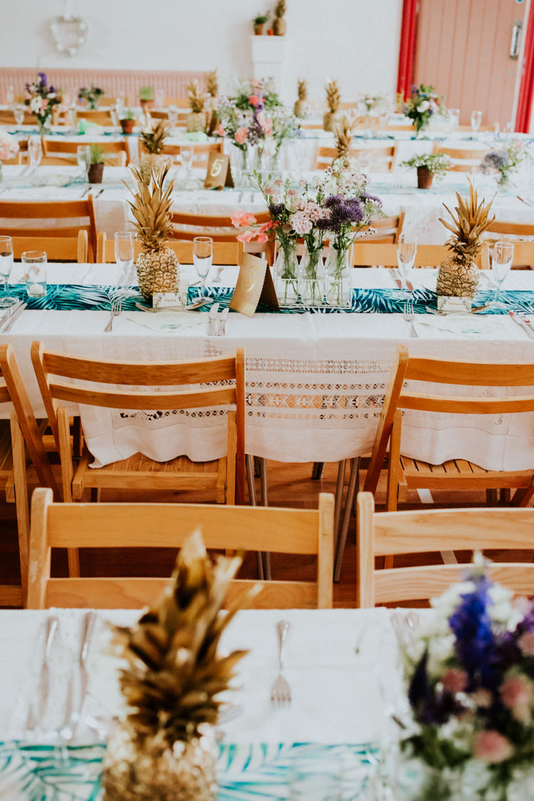 Table Tablescape Pineapples Flowers Tropical DIY Moon Photo Booth Wedding https://photo.shuttergoclick.com/