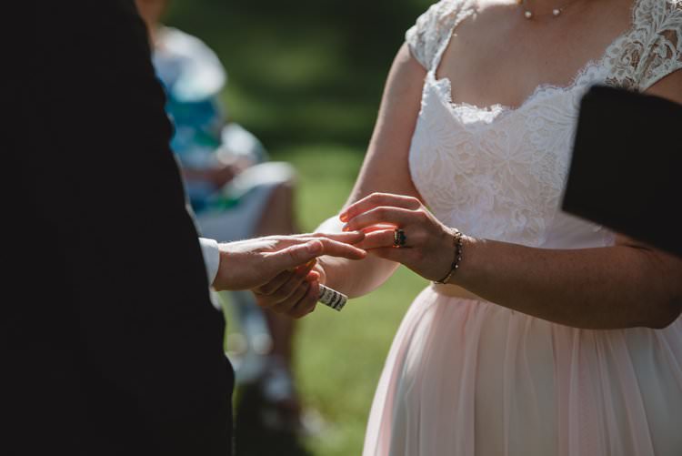 Outdoor Field Forest Wild Nature Marquee Tipi Bride Groom Vows Rings Floral Ceremony Aisle | Breathtaking Secluded Back Garden Open Sided Tent Wedding Vermont https://kickasscouples.com/