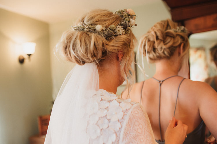 Hair Up Do Style Bride Bridal Flowers Veil Natural Country Garden Hand Crafted Wedding https://emilytylerphotography.com/