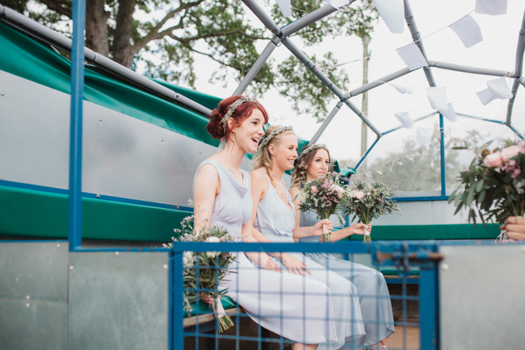 Tractor Trailer Transport Natural Country Garden Hand Crafted Wedding https://emilytylerphotography.com/