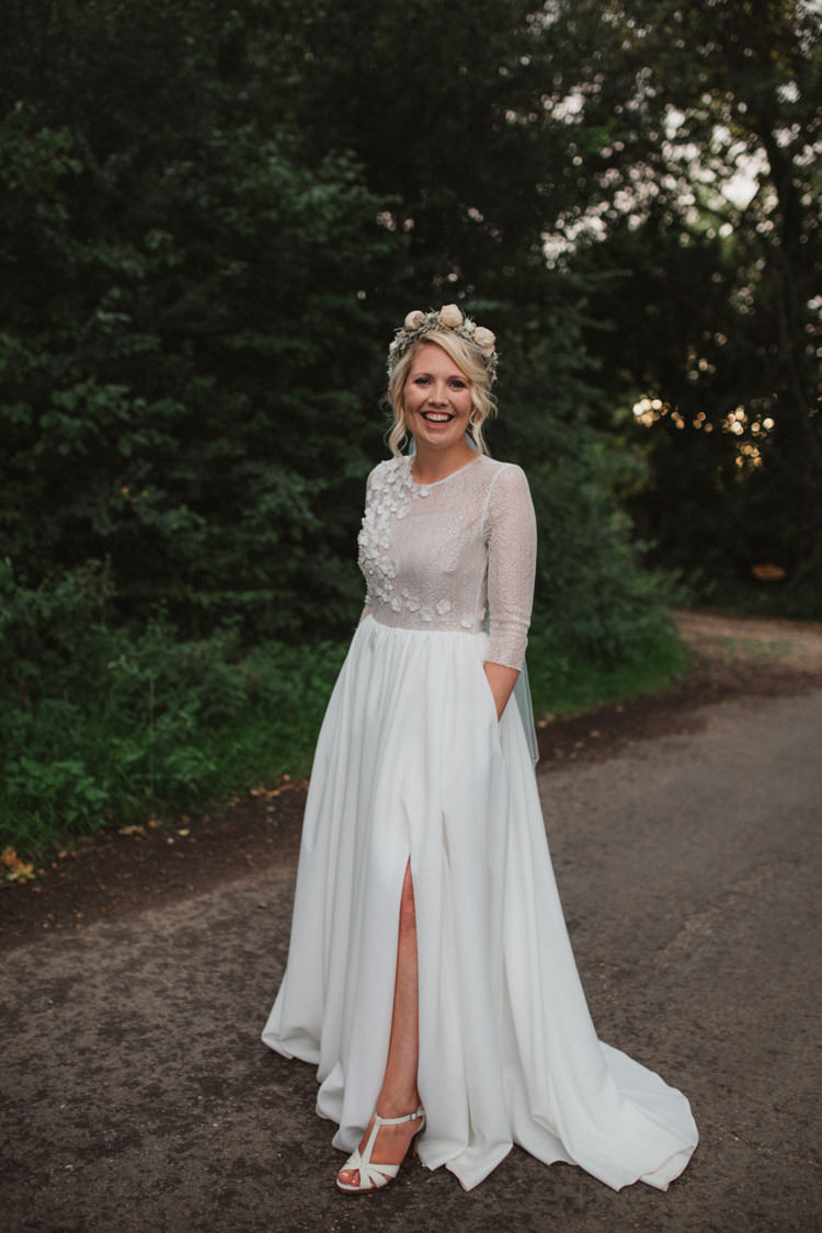 Milamira Dress Gown Bride Bridal Skirt Pockets Spilt Sleeves Gown Natural Country Garden Hand Crafted Wedding https://emilytylerphotography.com/
