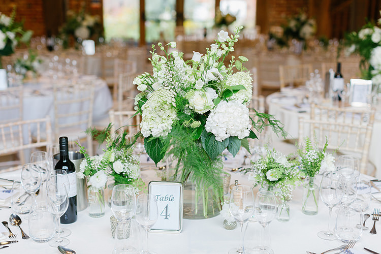 Table Flowers White Foliage Vase Centrepiece Understated Elegance Greenery Natural Wedding Gaynes Park Essex http://ilariapetrucci.co.uk/