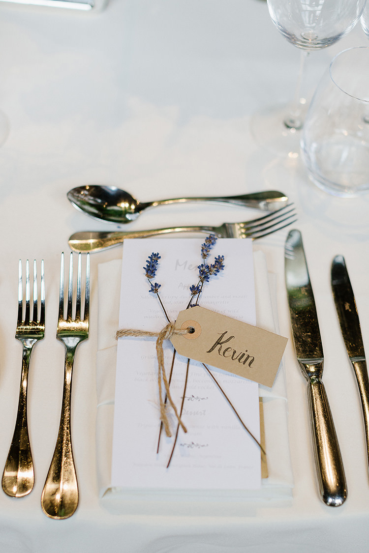 Lavender Luggage Tag Place Name Setting Understated Elegance Greenery Natural Wedding Gaynes Park Essex http://ilariapetrucci.co.uk/