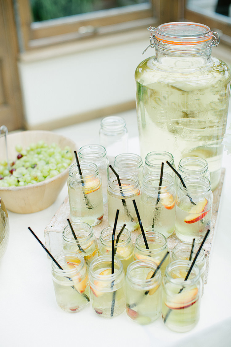 Drink Dispenser Jars Straws Understated Elegance Greenery Natural Wedding Gaynes Park Essex http://ilariapetrucci.co.uk/