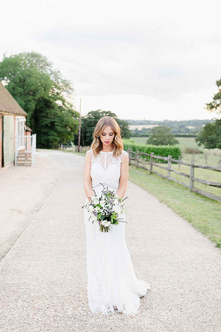 Lace Dress Gown Bride Bridal Fishtail Art Couture Understated Elegance Greenery Natural Wedding Gaynes Park Essex http://ilariapetrucci.co.uk/
