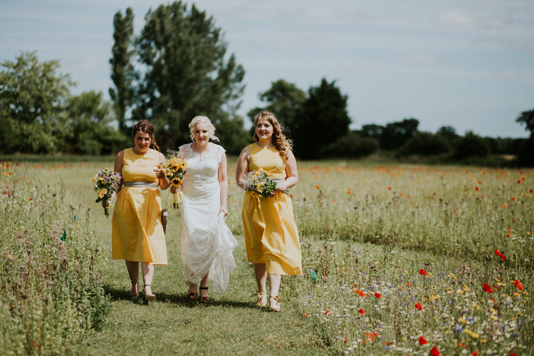 Field Outdoor Garden Woodland Hippie Summer Tipi Ceremony Bride Bridesmaids Yellow Dresses | Happy Outdoor Forest Mustard Yellow Wedding http://suzi-photography.com/