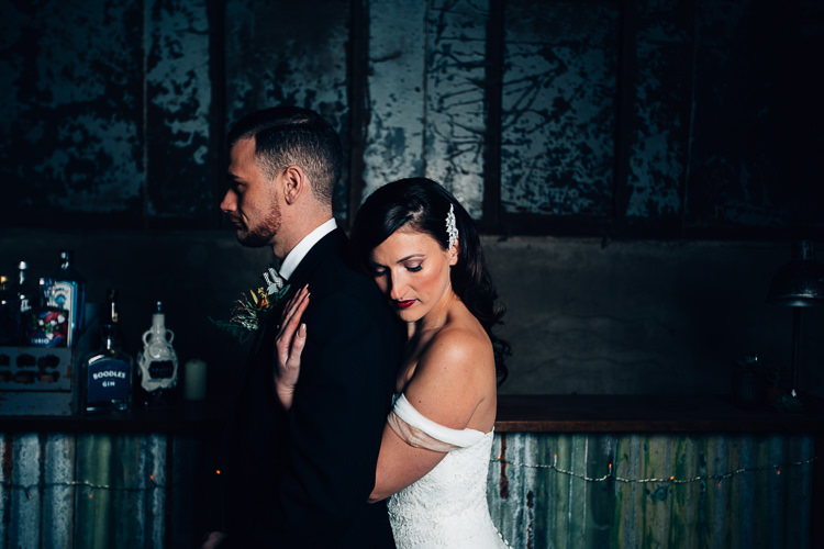 Edgy Raw Industrial Barn Wedding Ideas Greenery Festoon Lights http://www.two-d.co.uk/