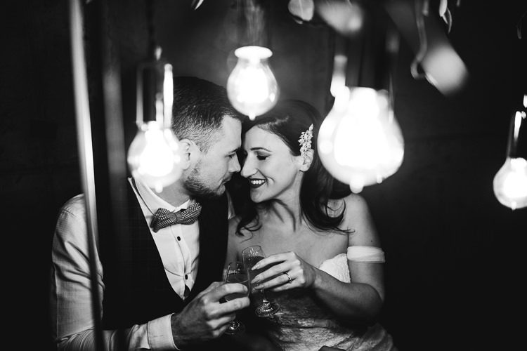Edgy Raw Industrial Barn Wedding Ideas Greenery Festoon Lights http://www.two-d.co.uk/