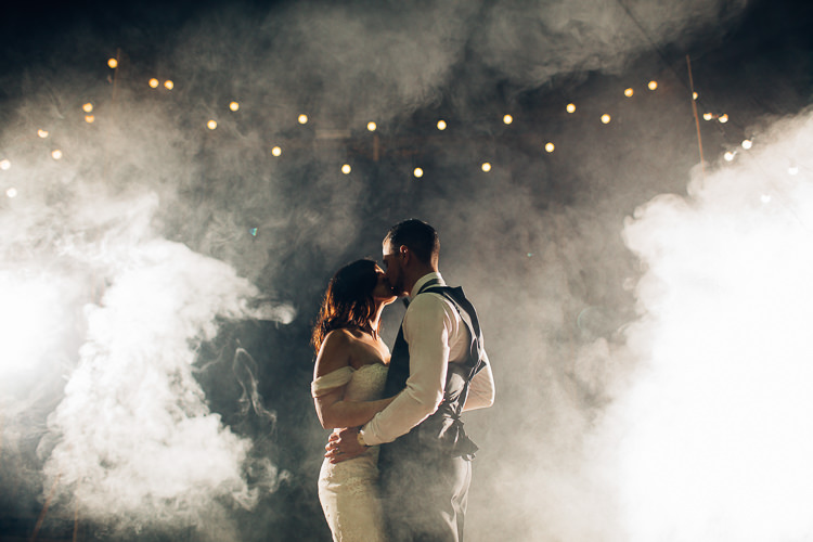 Edgy Raw Industrial Barn Wedding Ideas Greenery Festoon Lights http://www.two-d.co.uk/