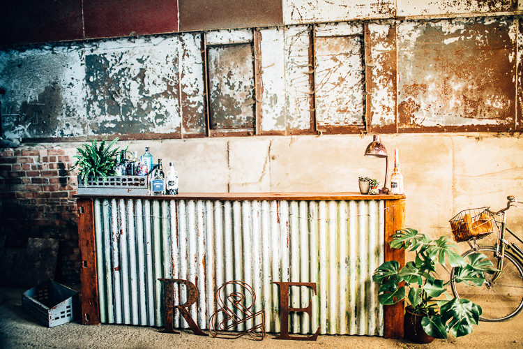 Edgy Raw Industrial Barn Wedding Ideas Greenery Festoon Lights http://www.two-d.co.uk/