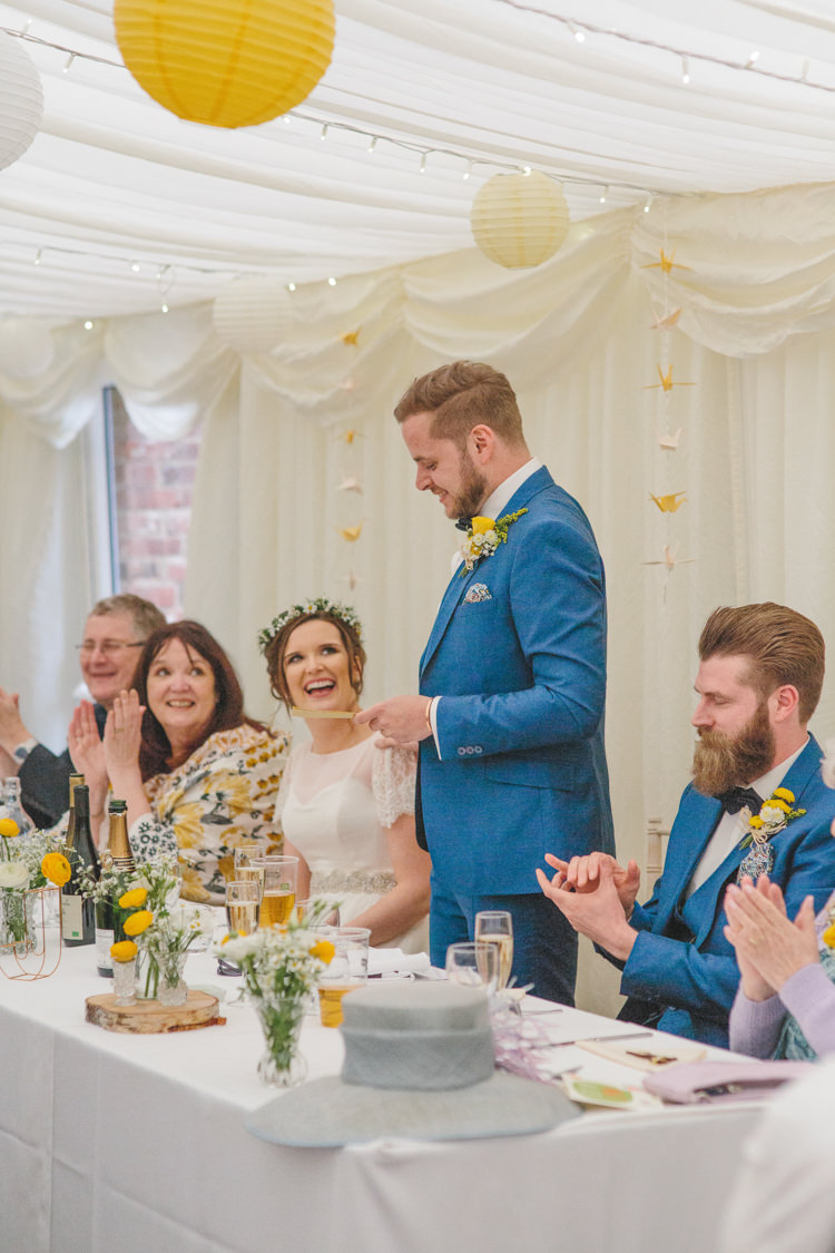 Pretty Spring Yellow Fun Personal Wedding Yeldersley Hall Derbyshire http://www.elliegracephotography.co.uk/