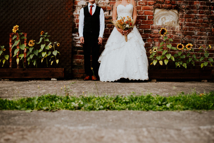 Bride Bridal Sweetheart Neckline Lace A Line Shoulder Jewellery Pearls Floral Flower Hairband Meadow Wildflower Corn Bouquet Groom Waistcoat Red Tie Practically Perfect Tipi Camp Wedding Thwaite Mills https://photo.shuttergoclick.com/index