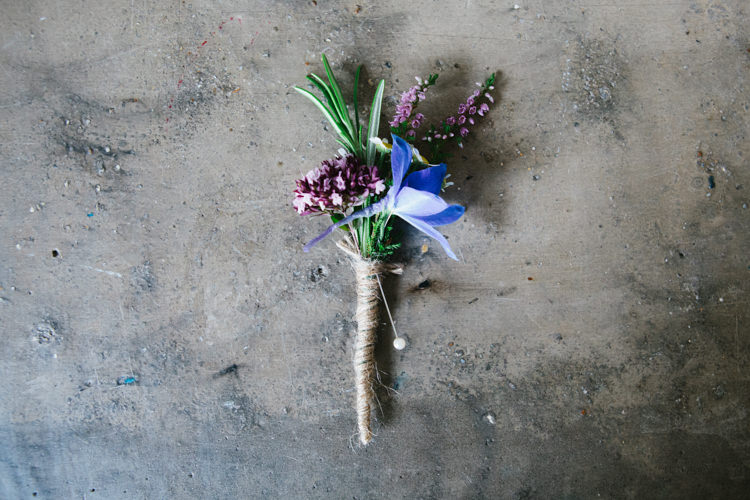 Buttonhole Twine Lavender Rosemary Groom Fun Joyful Pink Blue Summer Healey Barn Wedding Northumberland http://www.melissabeattie.com/