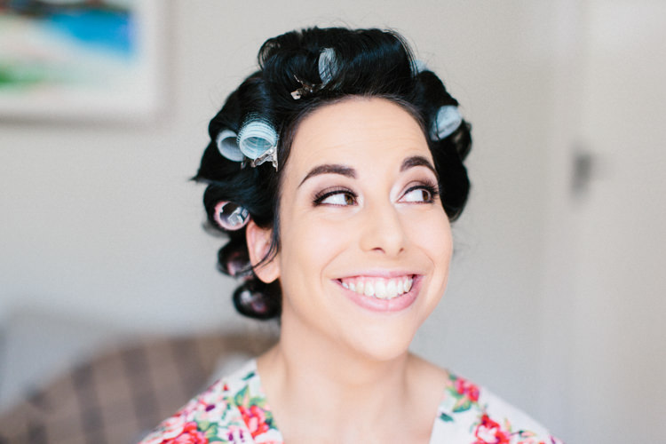Bride Bridal Make Up Beauty Fun Joyful Pink Blue Summer Healey Barn Wedding Northumberland http://www.melissabeattie.com/