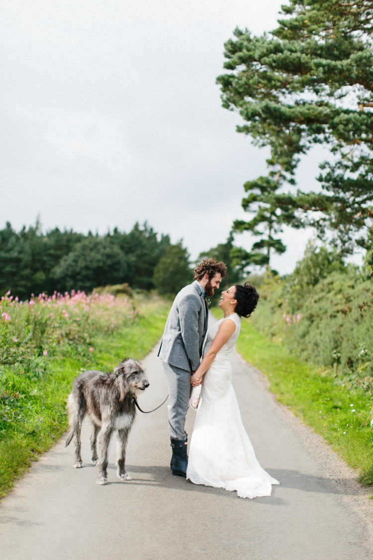 Dog Pet Fun Joyful Pink Blue Summer Healey Barn Wedding Northumberland http://www.melissabeattie.com/