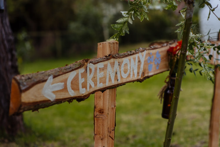 DIY Ceremony Sign Seasonal Alternative Hippy Farm Field Garden Wedding | Homegrown Community Eclectic Rural Yorkshire Wedding https://toastofleeds.co.uk/