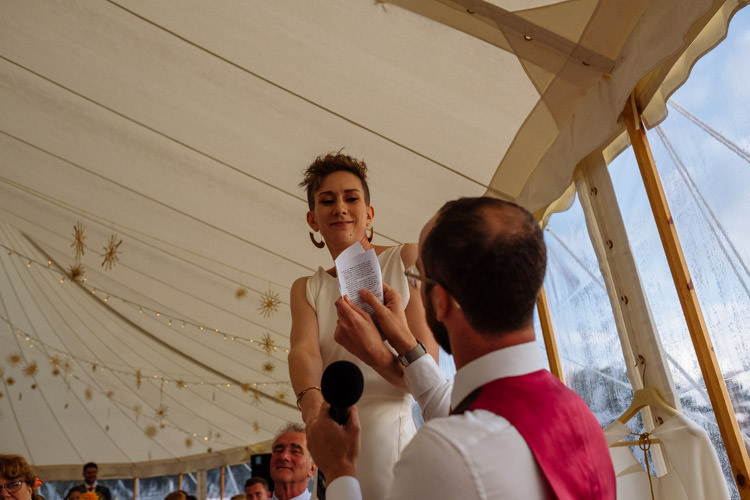 DIY Marquee Tipi Bride Groom Speeches Alternative Hippy Forest Farm Field Garden Wedding | Homegrown Community Eclectic Rural Yorkshire Wedding https://toastofleeds.co.uk/