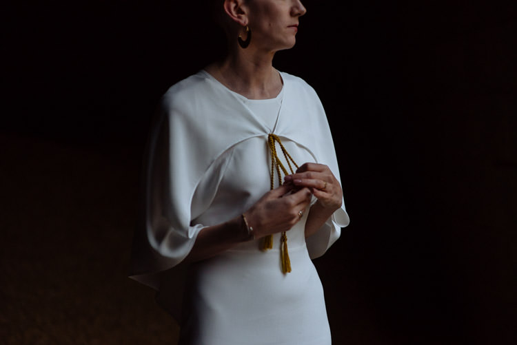 DIY Bride Cape Bolero Shawl Dark Natural Photography Alternative Hippy Forest Farm Field Garden Wedding | Homegrown Community Eclectic Rural Yorkshire Wedding https://toastofleeds.co.uk/