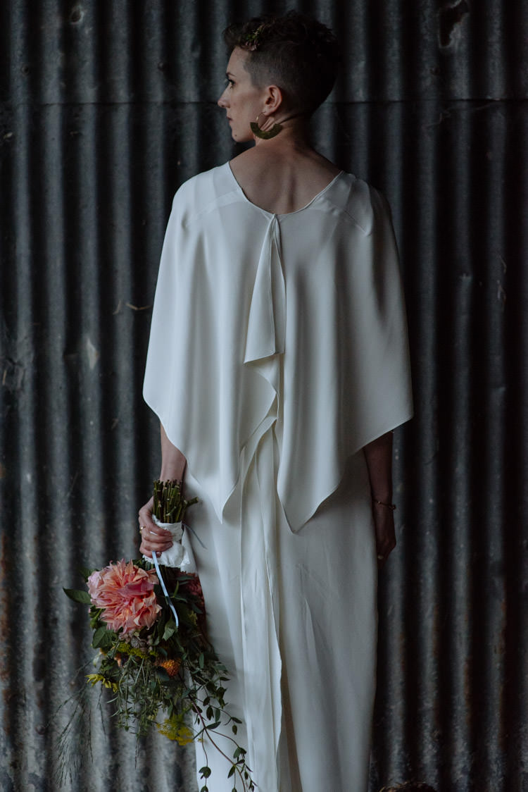 DIY Bride Natural Photography Short Hair Pixie Shaved Alternative Hippy Forest Farm Field Garden Wedding | Homegrown Community Eclectic Rural Yorkshire Wedding https://toastofleeds.co.uk/