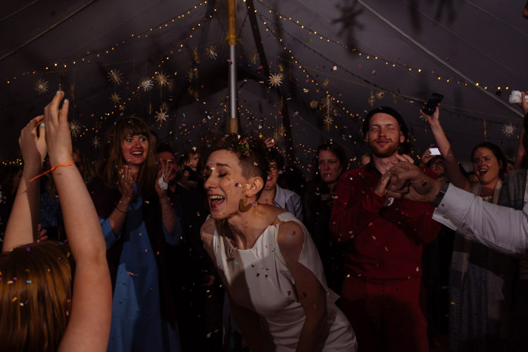 DIY Bride Groom Dance Confetti Marquee Tipi Alternative Hippy Forest Farm Field Garden Wedding | Homegrown Community Eclectic Rural Yorkshire Wedding https://toastofleeds.co.uk/