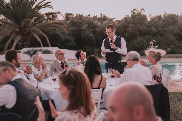 Outdoor Fields Garden Villa Italy Rustic Natural Vineyard Orchard Bride Groom Speeches | Sage Green Mediterranean Destination Wedding Spain https://www.kinoortega.com/