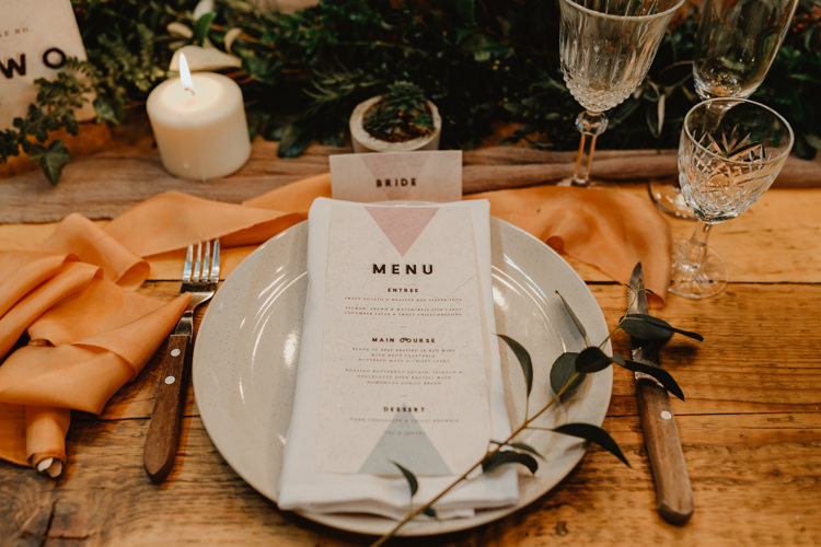 Place Name Setting Name Menu Industrial Violet Greenery Succulents Edison Lighting Wedding Ideas https://www.steviejayphotography.co.uk/