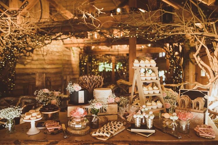 Cake Dessert Table Treats Rustic Relaxed Woodsy Alnwick Treehouse Northumberland Wedding http://www.mattpenberthy.com/