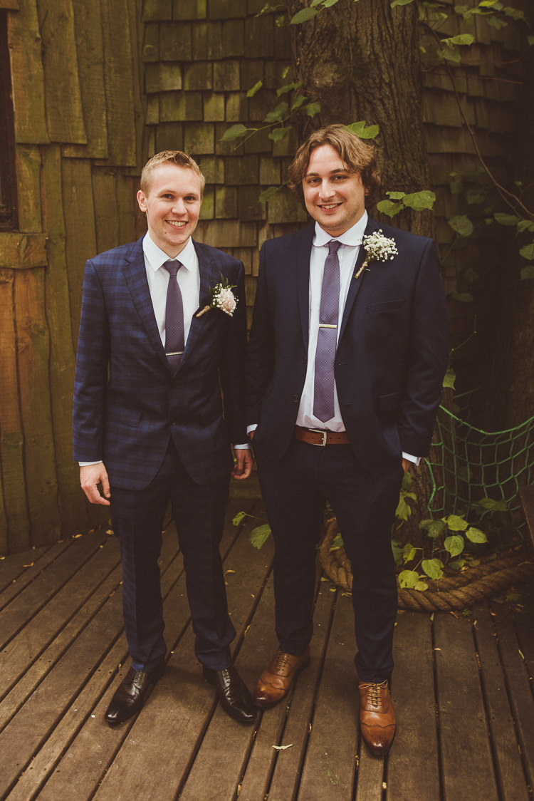 Groom Suit Navy Check Hugo Boss Rustic Relaxed Woodsy Alnwick Treehouse Northumberland Wedding http://www.mattpenberthy.com/