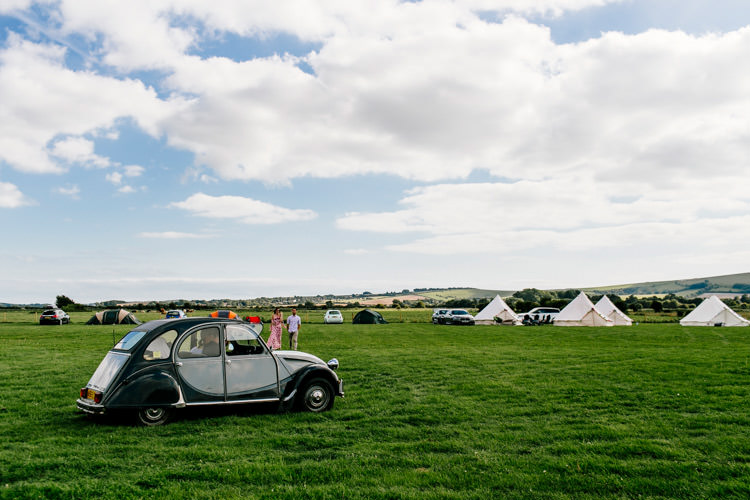Beetle Car Bright Fun Festival Boho Wedding The Party Field East Sussex http://epiclovestory.co.uk/