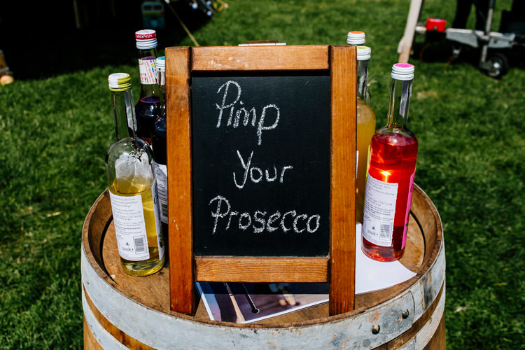 Pimp Your Prosecco Station Bar Drinks Bright Fun Festival Boho Wedding The Party Field East Sussex http://epiclovestory.co.uk/