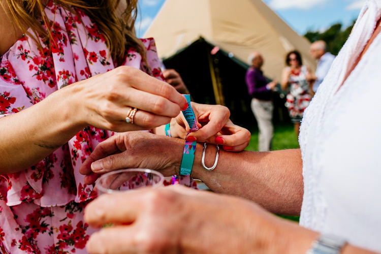 Wrist Bands Bright Fun Festival Boho Wedding The Party Field East Sussex http://epiclovestory.co.uk/