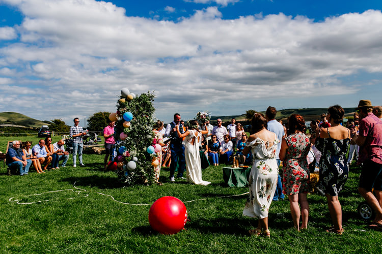 Outdoor UK Ceremony Humanist Bright Fun Festival Boho Wedding The Party Field East Sussex http://epiclovestory.co.uk/