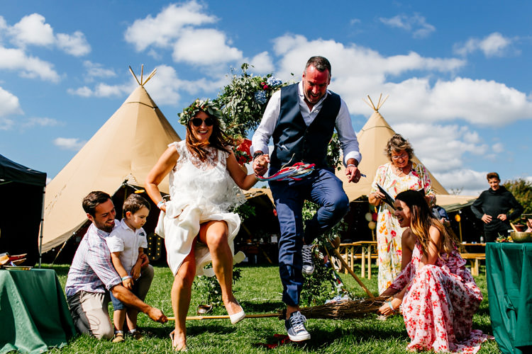 Humanist Ceremony UK Jumping Broom Bright Fun Festival Boho Wedding The Party Field East Sussex http://epiclovestory.co.uk/