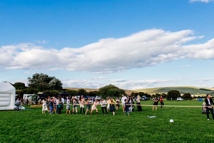 Tug of War Game Entertainment Bright Fun Festival Boho Wedding The Party Field East Sussex http://epiclovestory.co.uk/