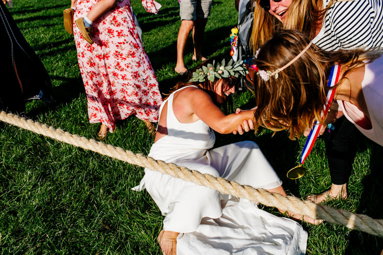 Tug of War Game Entertainment Bright Fun Festival Boho Wedding The Party Field East Sussex http://epiclovestory.co.uk/