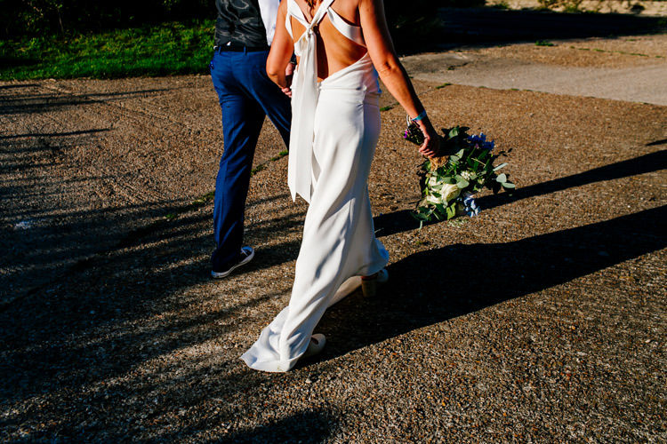 Laure de Sagazan Dress Gown Bride Bridal Bright Fun Festival Boho Wedding The Party Field East Sussex http://epiclovestory.co.uk/
