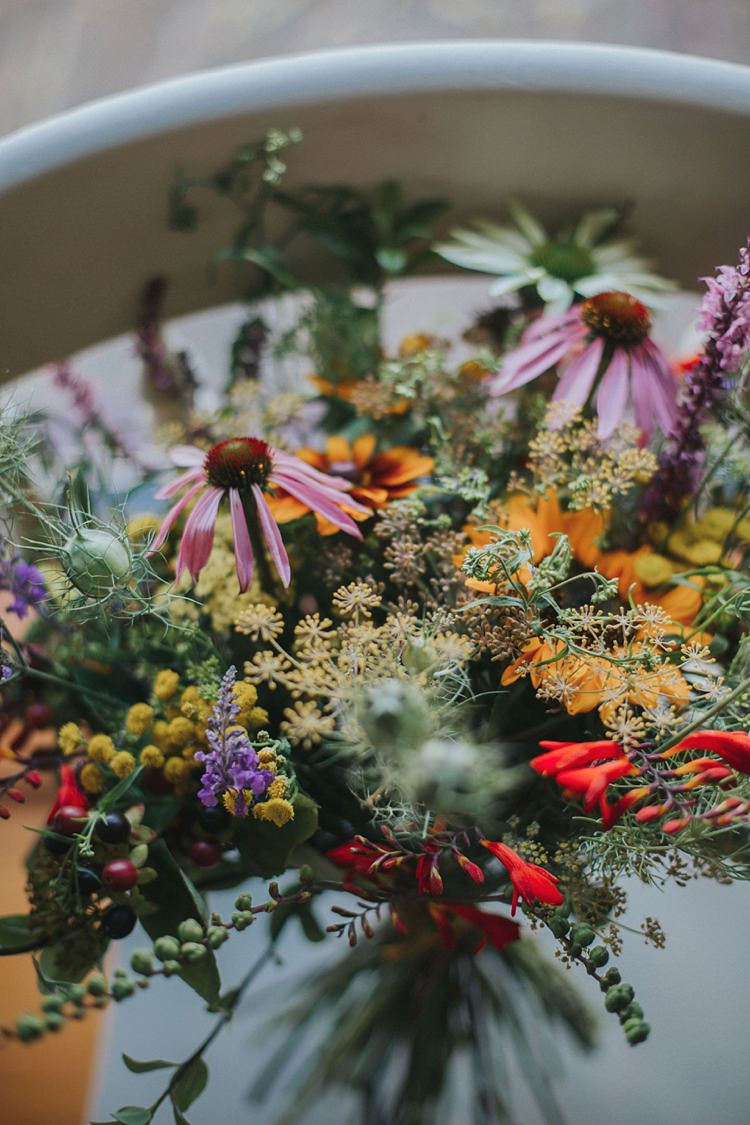 Flowers Floral Multicoloured Colourful Informal Wedding Victorian Fairground Games Elmley Nature Reserve Kent http://www.juliaandyou.com/