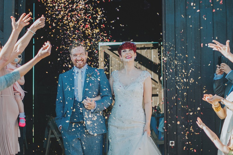 Bride Bridal Maggie Sottero Ivory over Gold V Neck Lace Groom Blue Suit Three Piece Waistcoat Bespoke Confetti Colourful Informal Wedding Victorian Fairground Games Elmley Nature Reserve Kent http://www.juliaandyou.com/