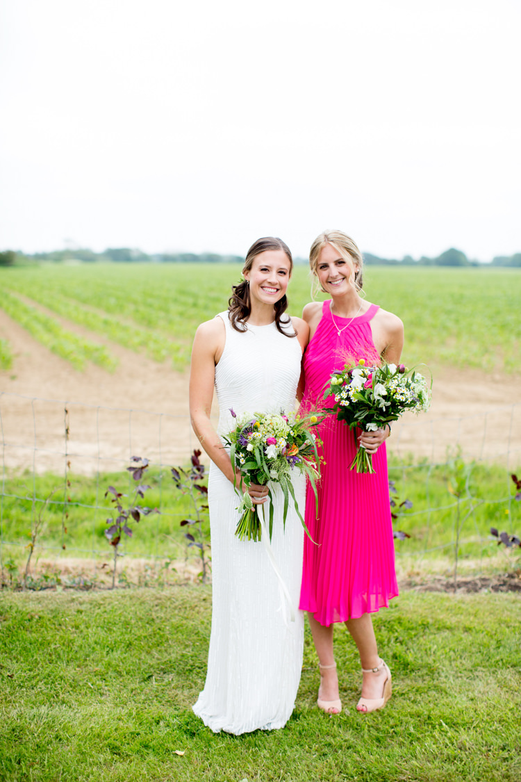 Pink Bridesmaid Dress Modern Simple Colourful Garden Wedding http://www.helencawte.com/