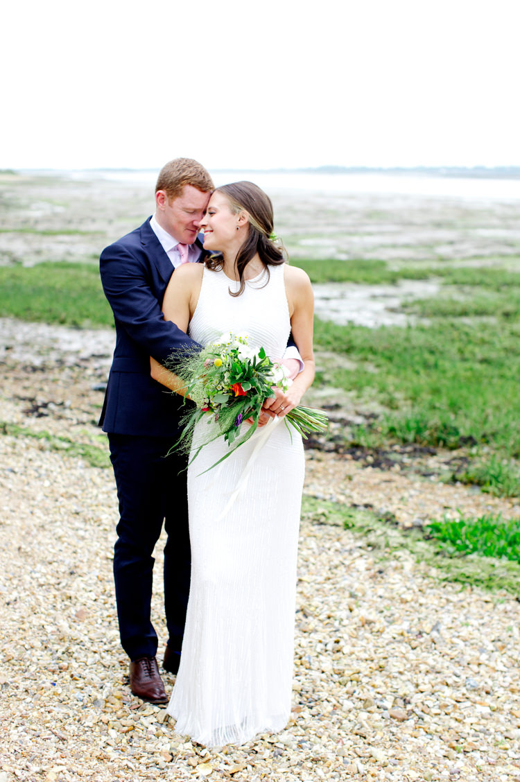 High Neck Dress Gown Bride Bridal Shift Beaded Modern Simple Colourful Garden Wedding http://www.helencawte.com/