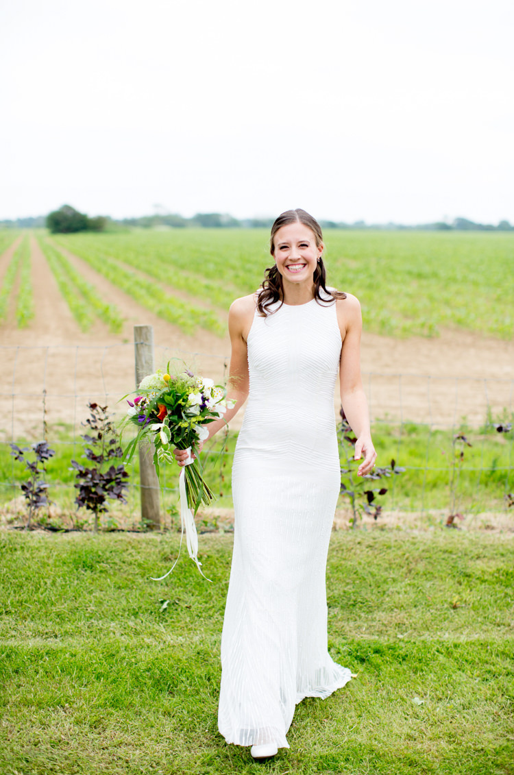 High Neck Dress Gown Bride Bridal Shift Beaded Modern Simple Colourful Garden Wedding http://www.helencawte.com/