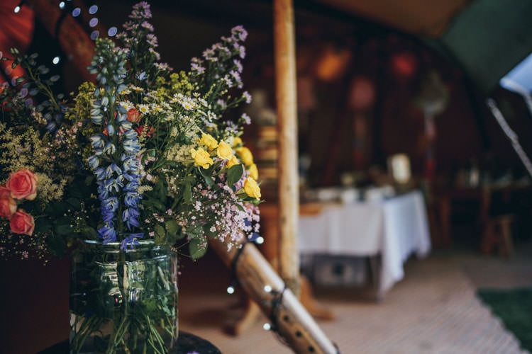Jar Flowers Wild Natural Colourful Outdoor Tipi Wedding Tekels Park Surrey https://grahamnixon.com/
