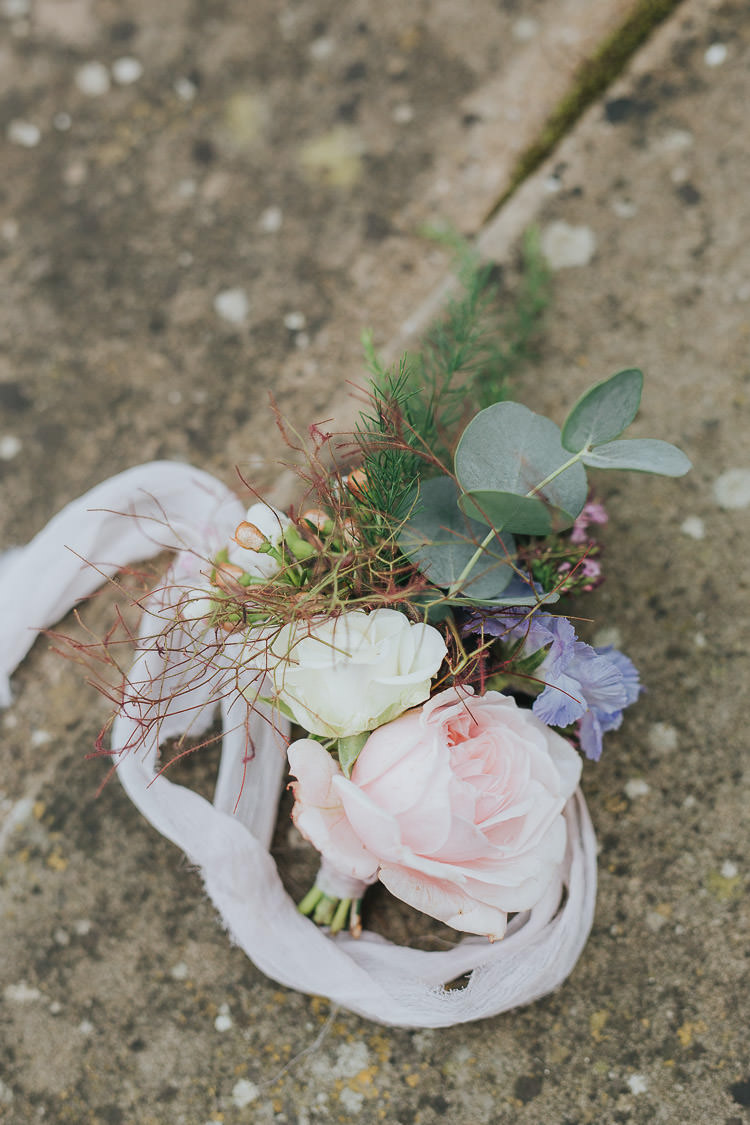 Flowers Pastel Ribbon Silk Bridesmaid Bouquet Non-Traditional Country Party Barn Wedding Yorkshire http://www.lauracalderwood.co.uk/