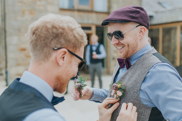 Flat Cap Bow Tie Sunglasses Groom Non-Traditional Country Party Barn Wedding Yorkshire http://www.lauracalderwood.co.uk/