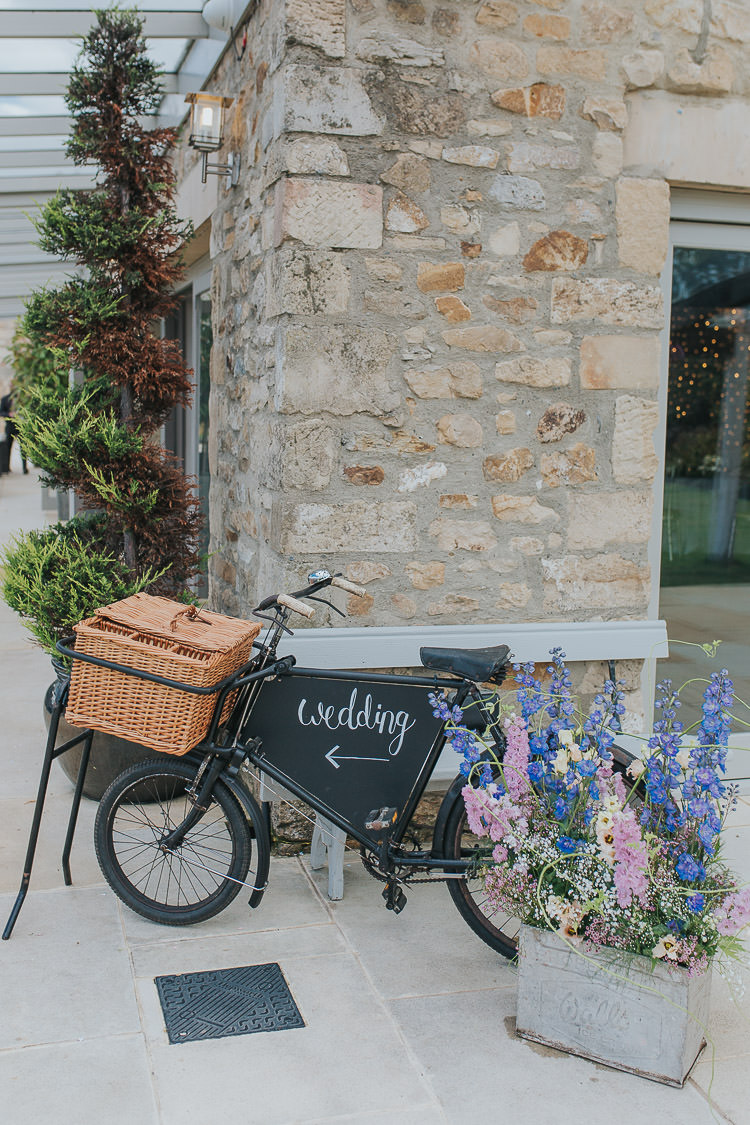 Bicycle Sign Flowers Non-Traditional Country Party Barn Wedding Yorkshire http://www.lauracalderwood.co.uk/